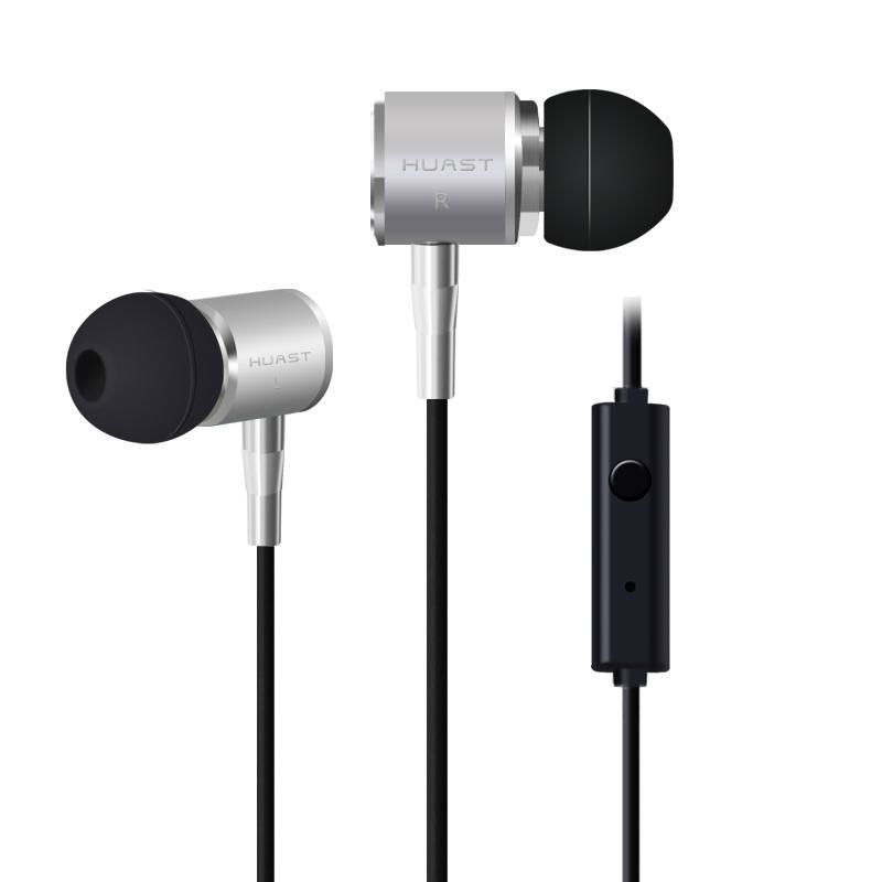 Metal In ear 3.5mm plug wired stereo headphones with microphone