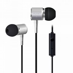 Metal In ear 3.5mm plug wired stereo headphones with microphone