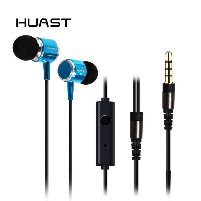 Metal In ear 3.5mm plug wired stereo headphones with microphone 3