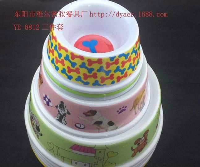 8811-6 factory wholesale high-end solar round plastic pet bowl melamine melamine