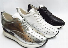 Breathable shoes leather punching female model