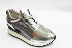 Leather sequins leisure trend for women's shoes