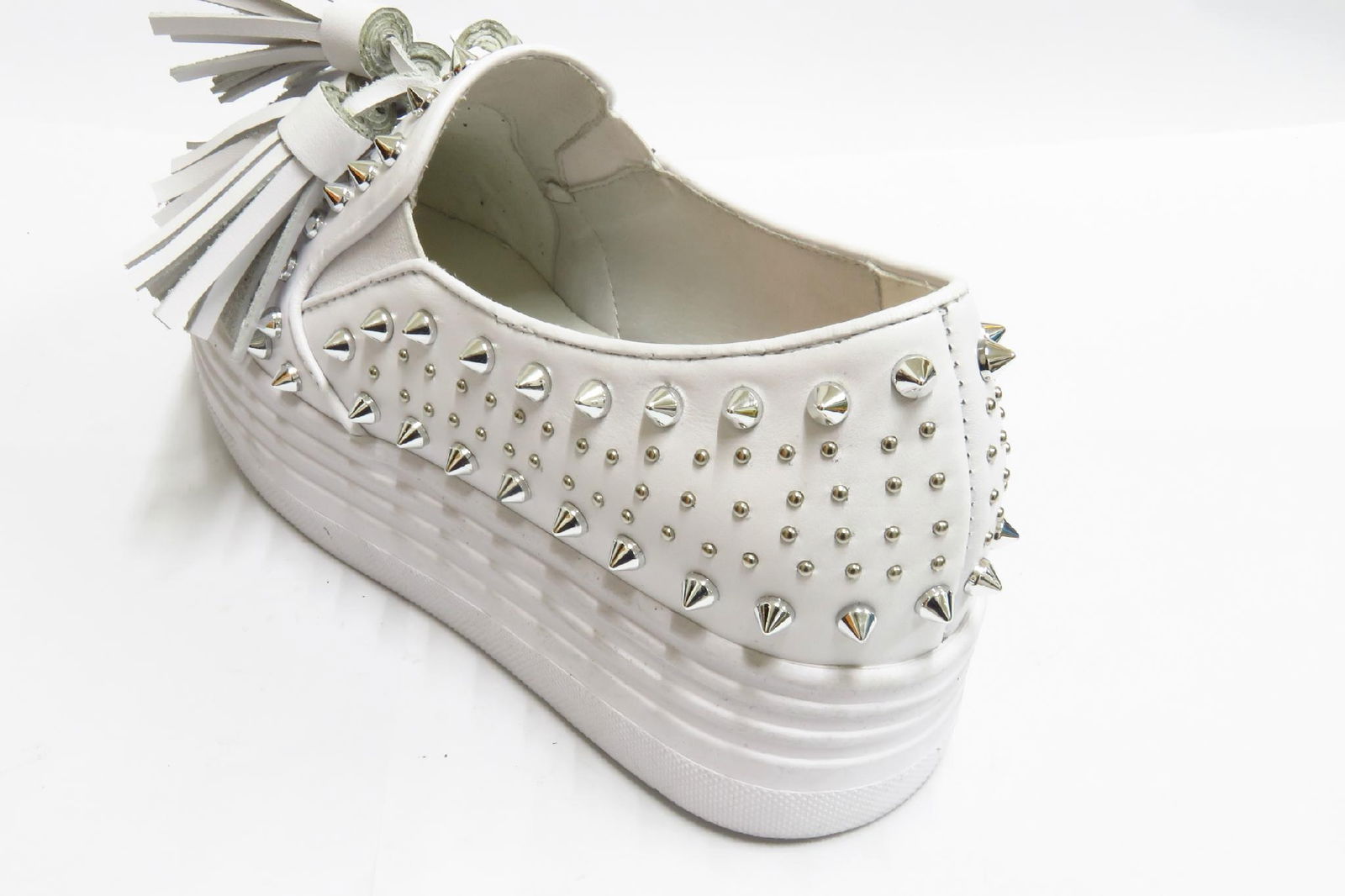 Low for leather metal rivets tassel thick soles 3