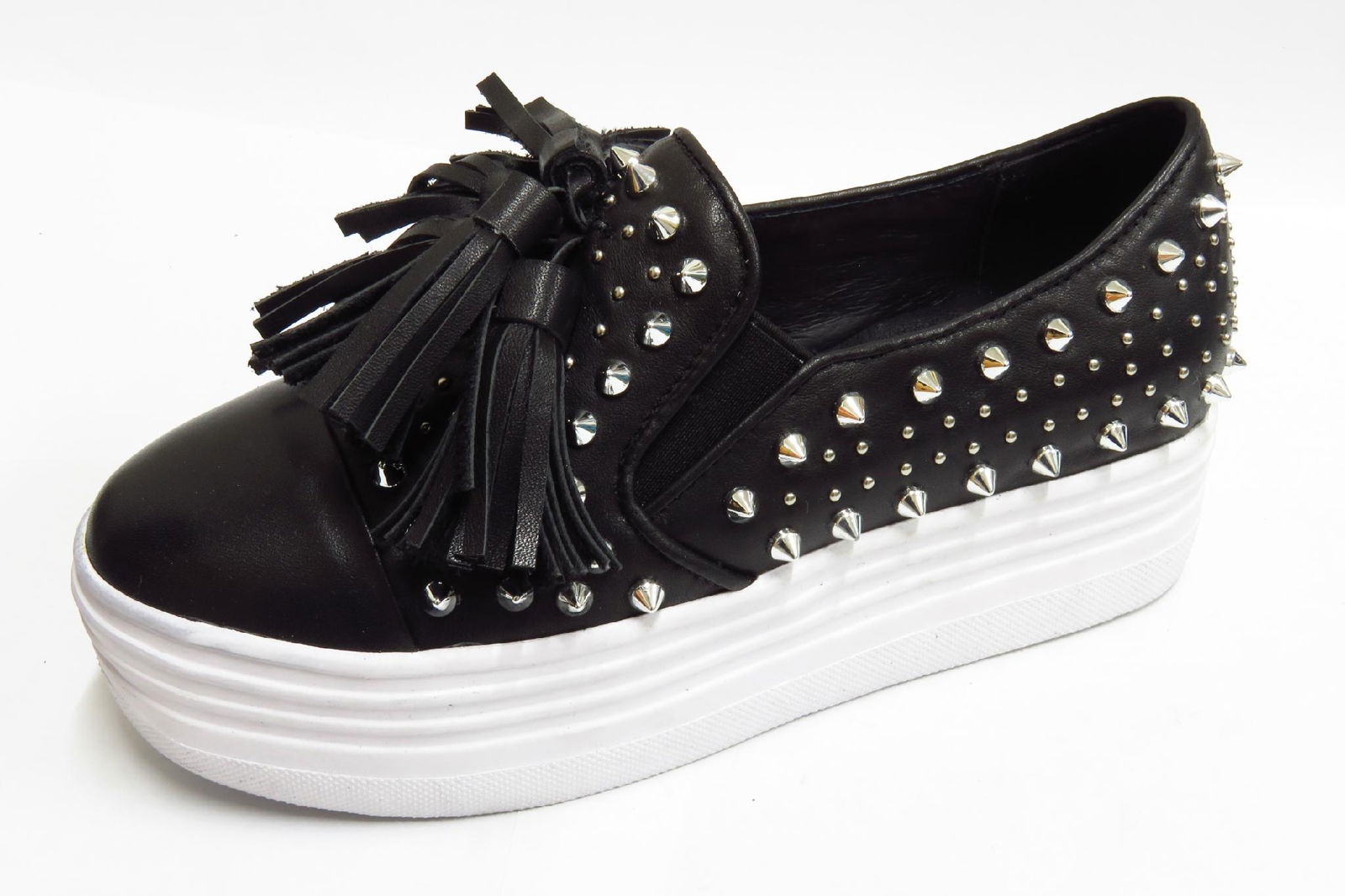 Low for leather metal rivets tassel thick soles 4