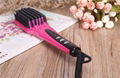 2016  Pink Electric Hair Straightening Brush with Coating 5