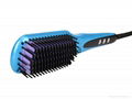 2016 Blue Electric Hair Straightening Brush with Ceramic Coating 4