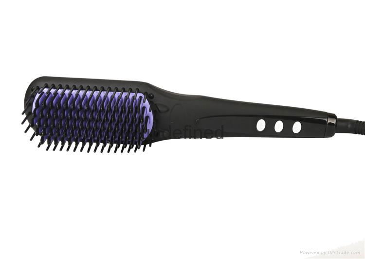 2016  Black Electric Hair Straightening Brush with Ceramic Coating 2