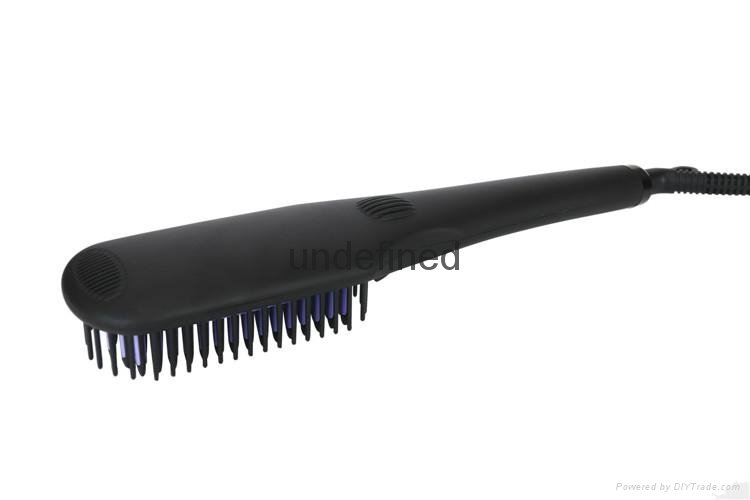 2016  Black Electric Hair Straightening Brush with Ceramic Coating 3
