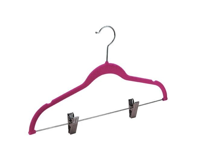 velvet suit hanger with metal clips