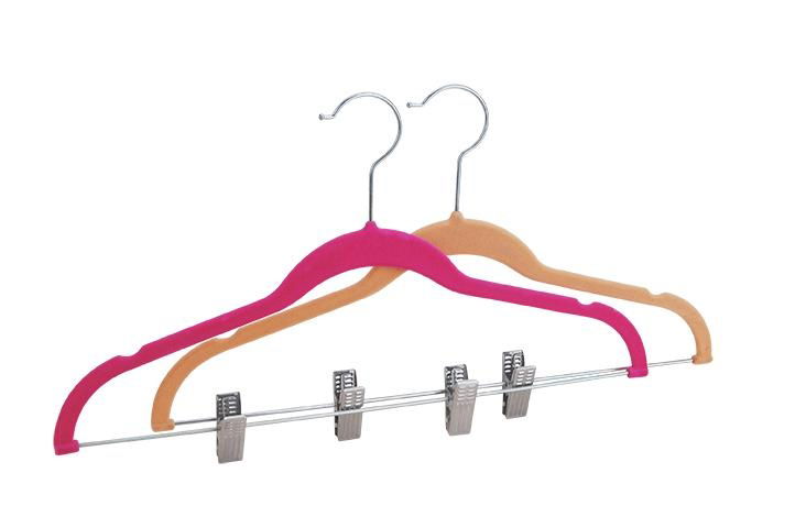 velvet suit hanger with metal clips 3