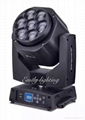 7pcs 15w RGBW 4IN1 color moving head mini led bee eye with zoom wash beam light 