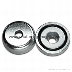 Flat NdFeB Pot Magnets With Cylinder Bore