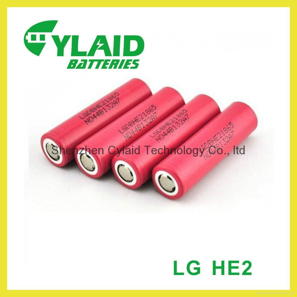 Hot Sale! LG HE2 2500mah 20A 18650 flat top 3.7v li-ion 18650 battery Cell 2