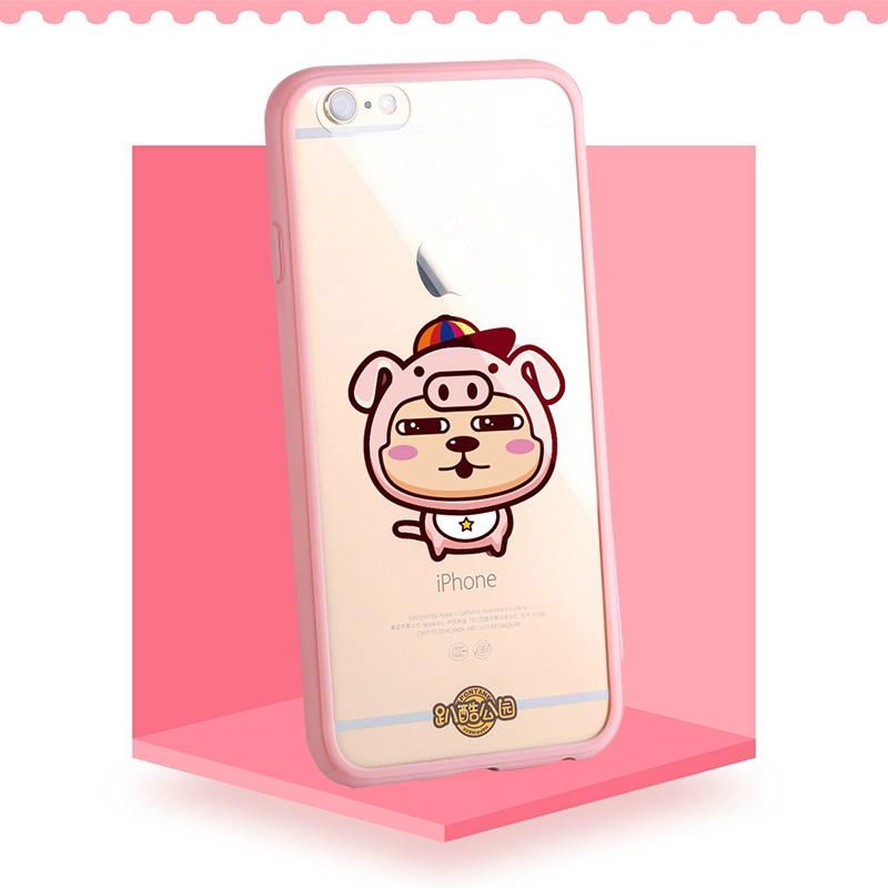 PUZOO Hot Sale Cute TPU+PC Transparent for iphone 6/6s Plus phone cover 