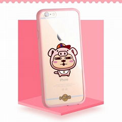 PUZOO Hot Sale Cute TPU+PC Transparent for iphone 6/6s Plus phone cover 