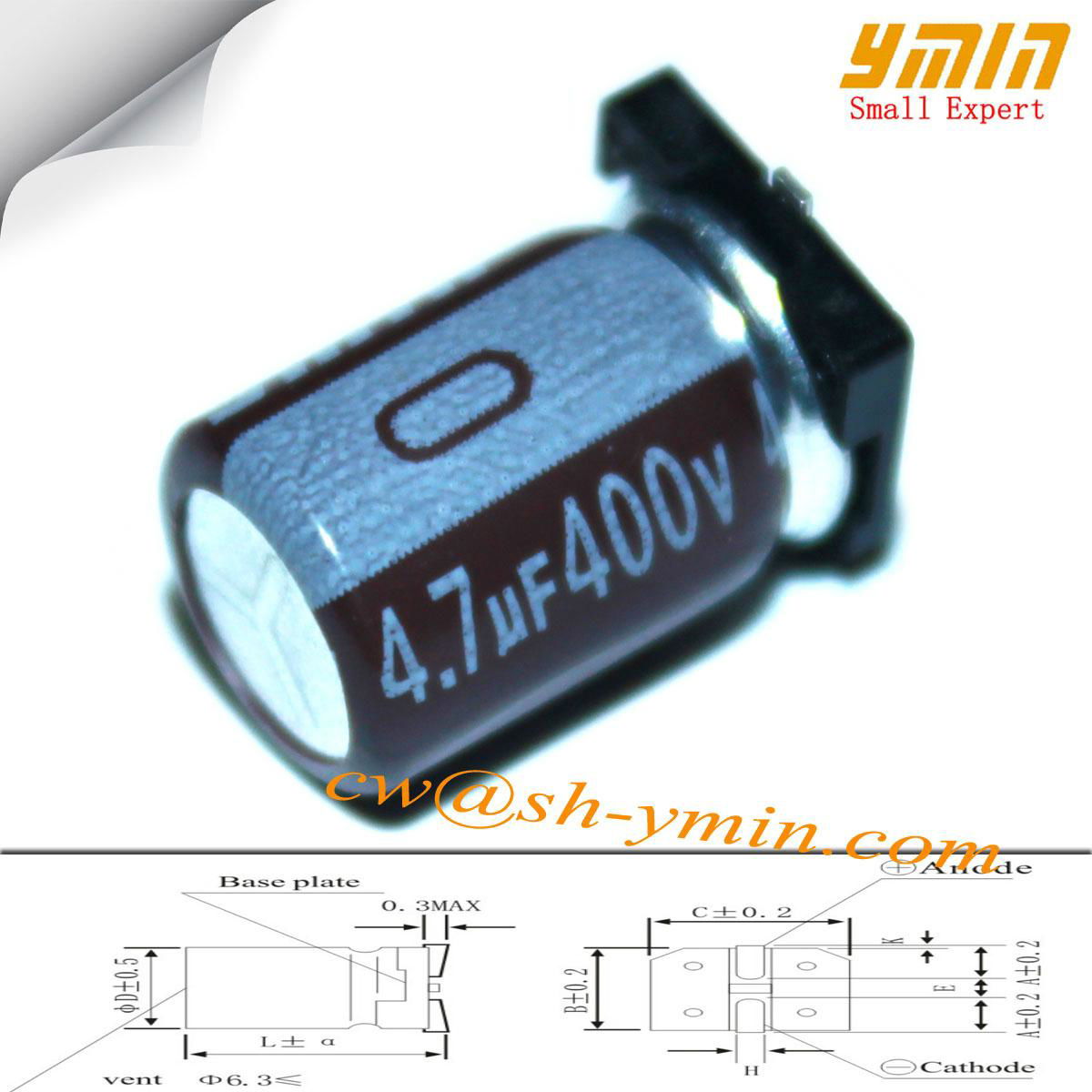 PVC Sleeve Mounted SMD aluminum electrolytic capacitor small size 2
