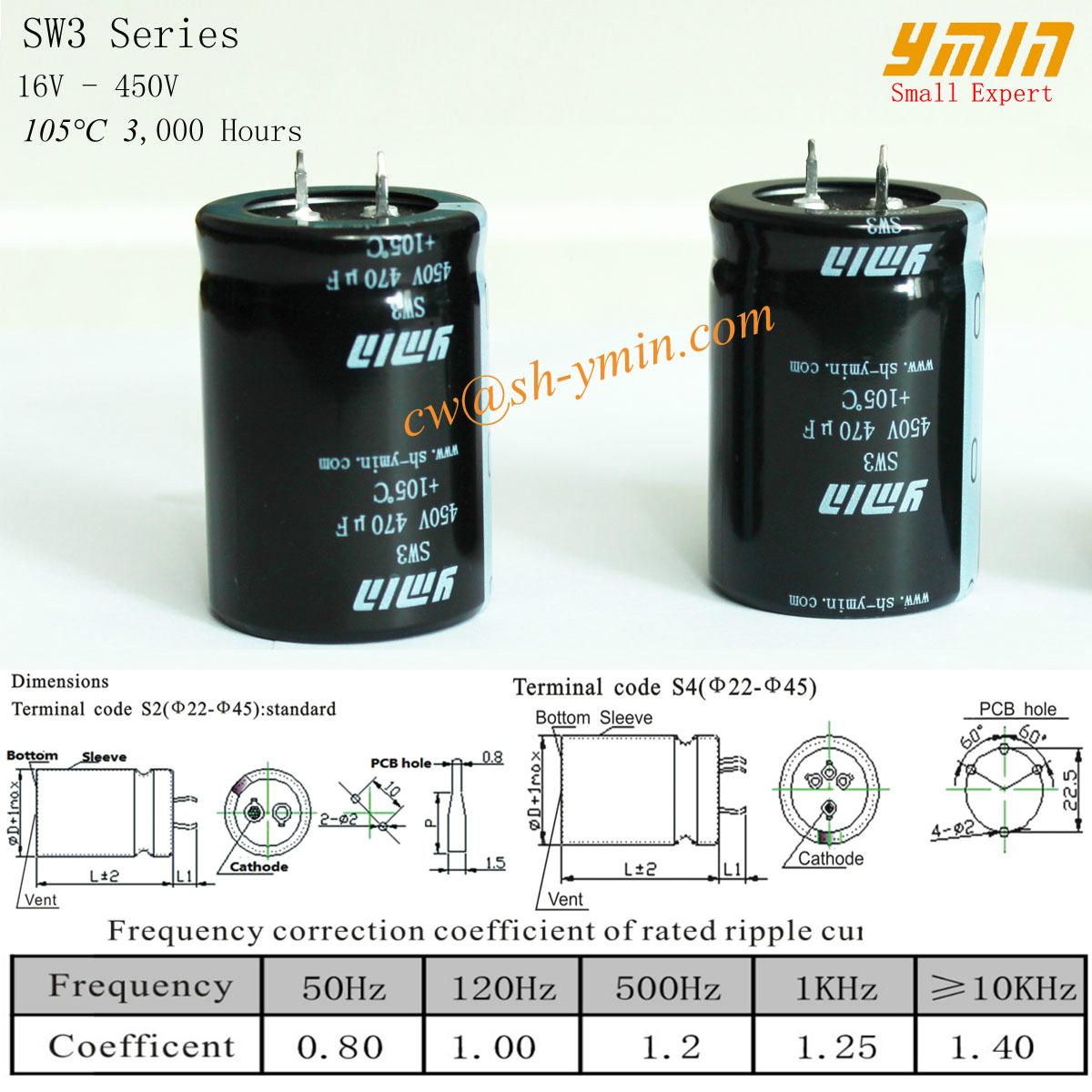 YMIN Horn Type Aluminum Electrolytic Capacitor 47000uf for Low Voltage Inverter 