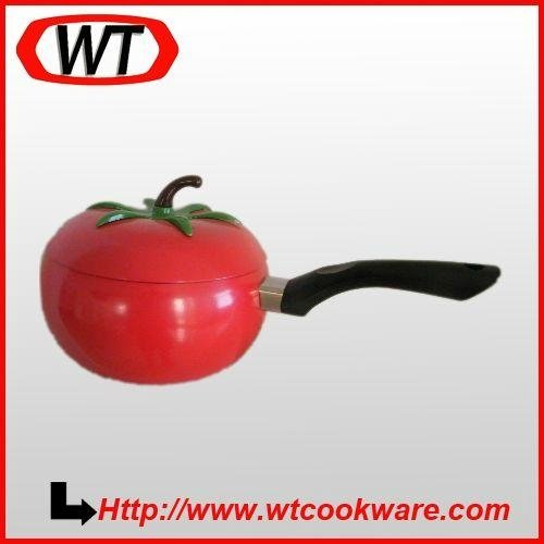 Aluminum tomato shape saucepan with lid 
