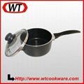 Aluminum nonstick deep saucepan with