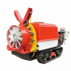 Self propelled crawler air blast power sprayer