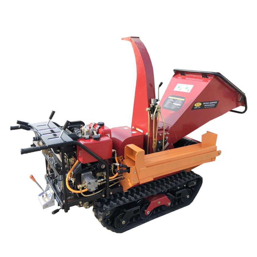  Mini crawler Wood Chipper and wood splitter 2