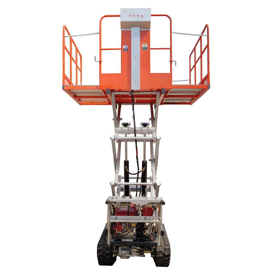 mini crawler gas engine hydraulic lift work platform  4