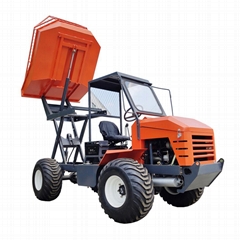 Palm Garden 4WD Articulated Transport Tractor with lift container