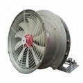 Vehicle mounted garden air blast sprayer fan system