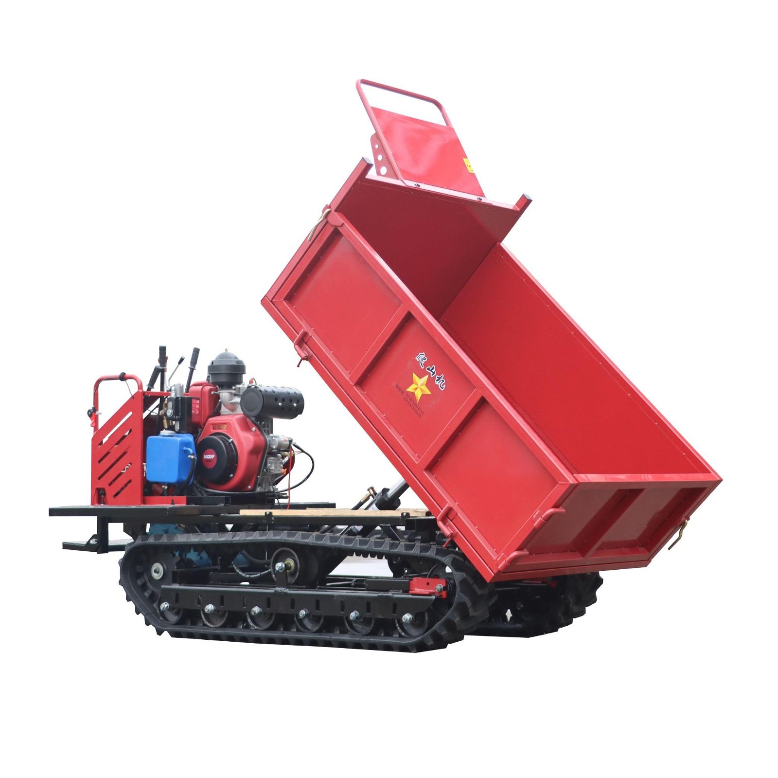 small rubber tracked swamps tipper