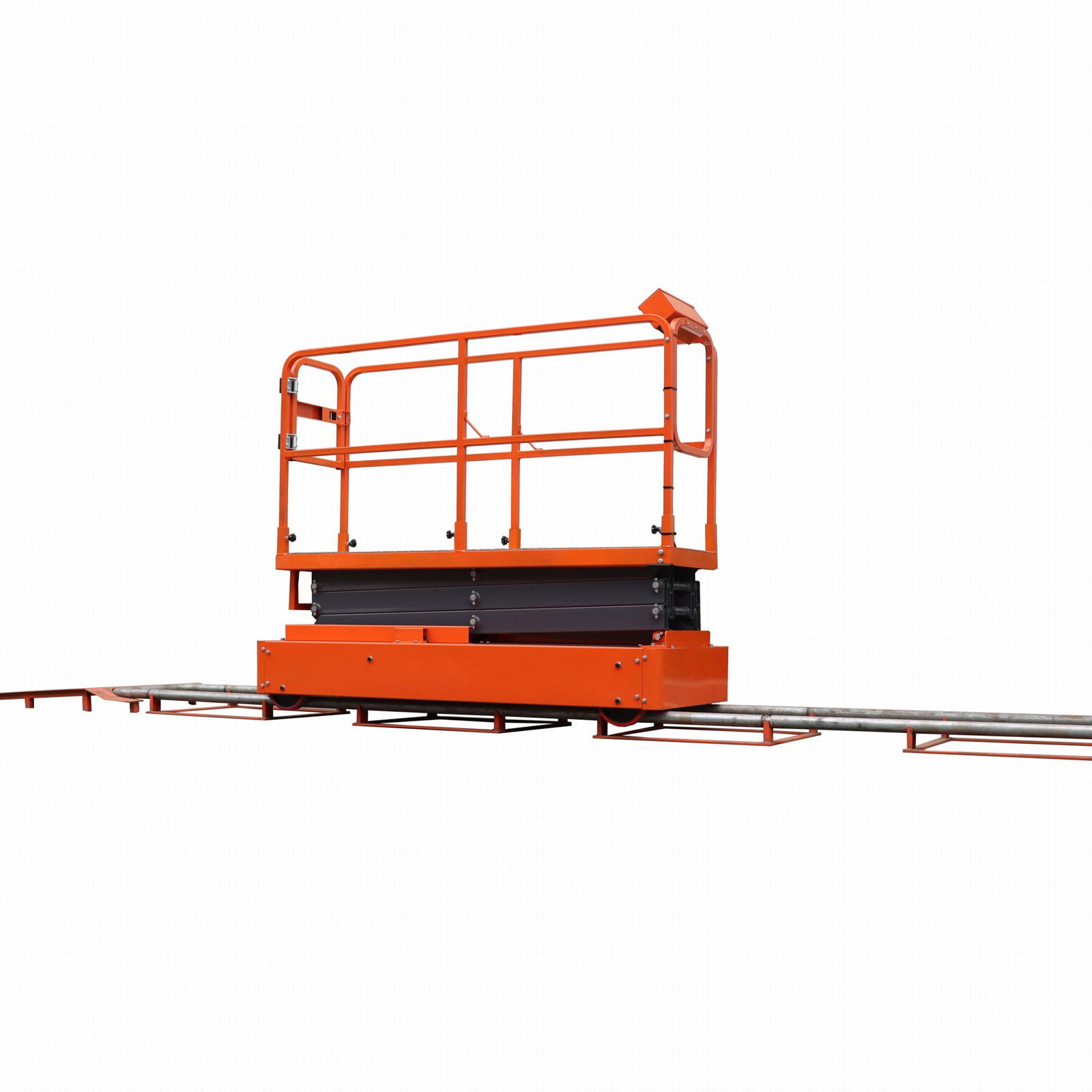 Greenhouse railway scissor lift work platform 4