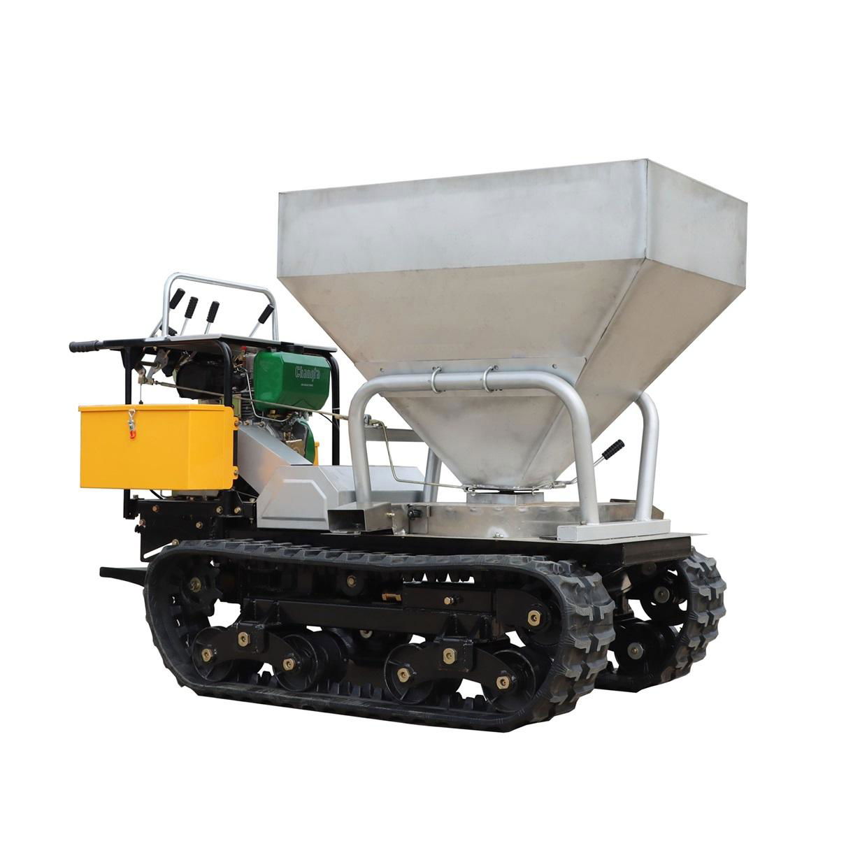 tracked chain walk behind crawler with fertilizer spreader  2