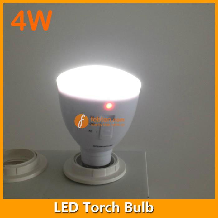 4W LED Torch Bulb Light Rechargeable 3