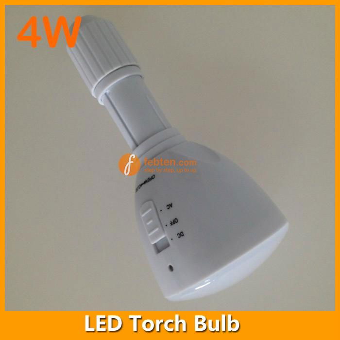 4W LED Torch Bulb Light Rechargeable 4