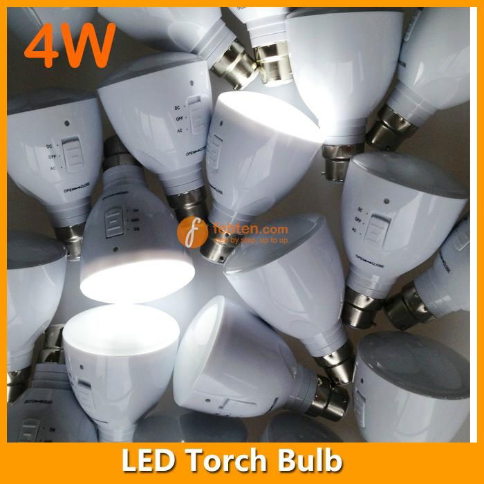 4W LED Torch Bulb Light Rechargeable 5