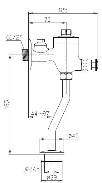 Wall Mounted Self-Closing Urinal Flush Valve 3