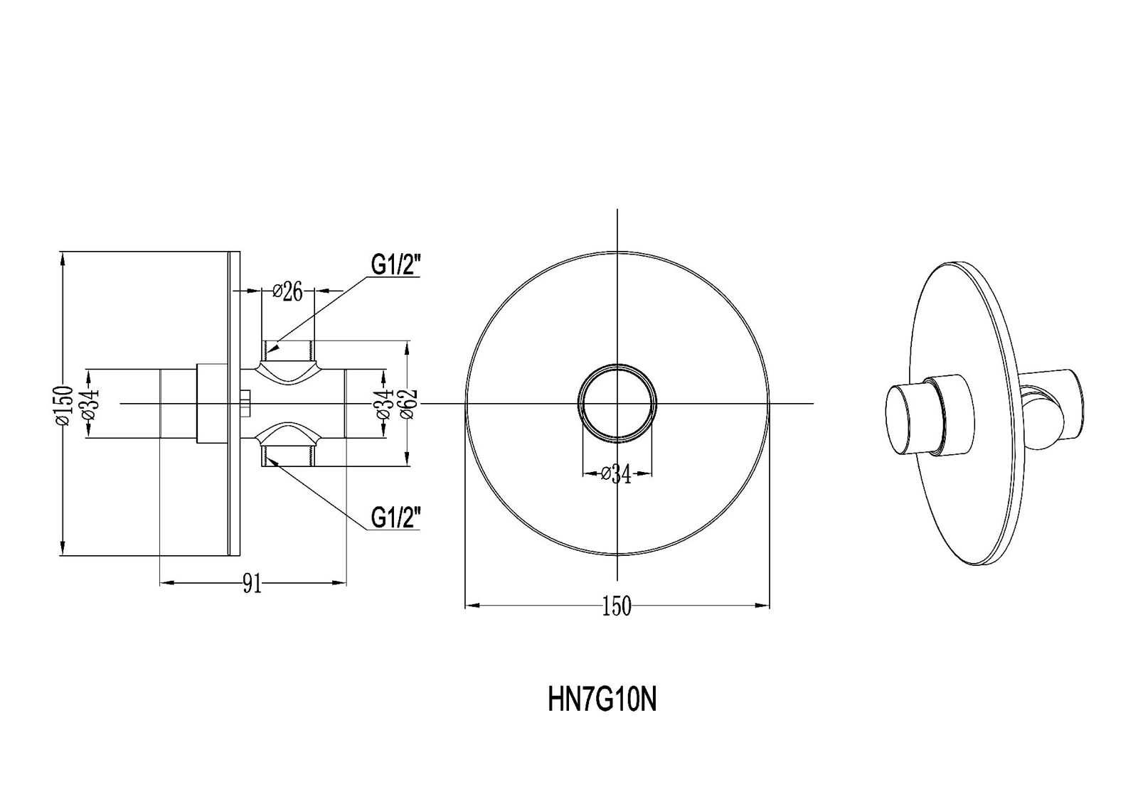 Concealed Delay Action Shower Valve With Wall Flange 5