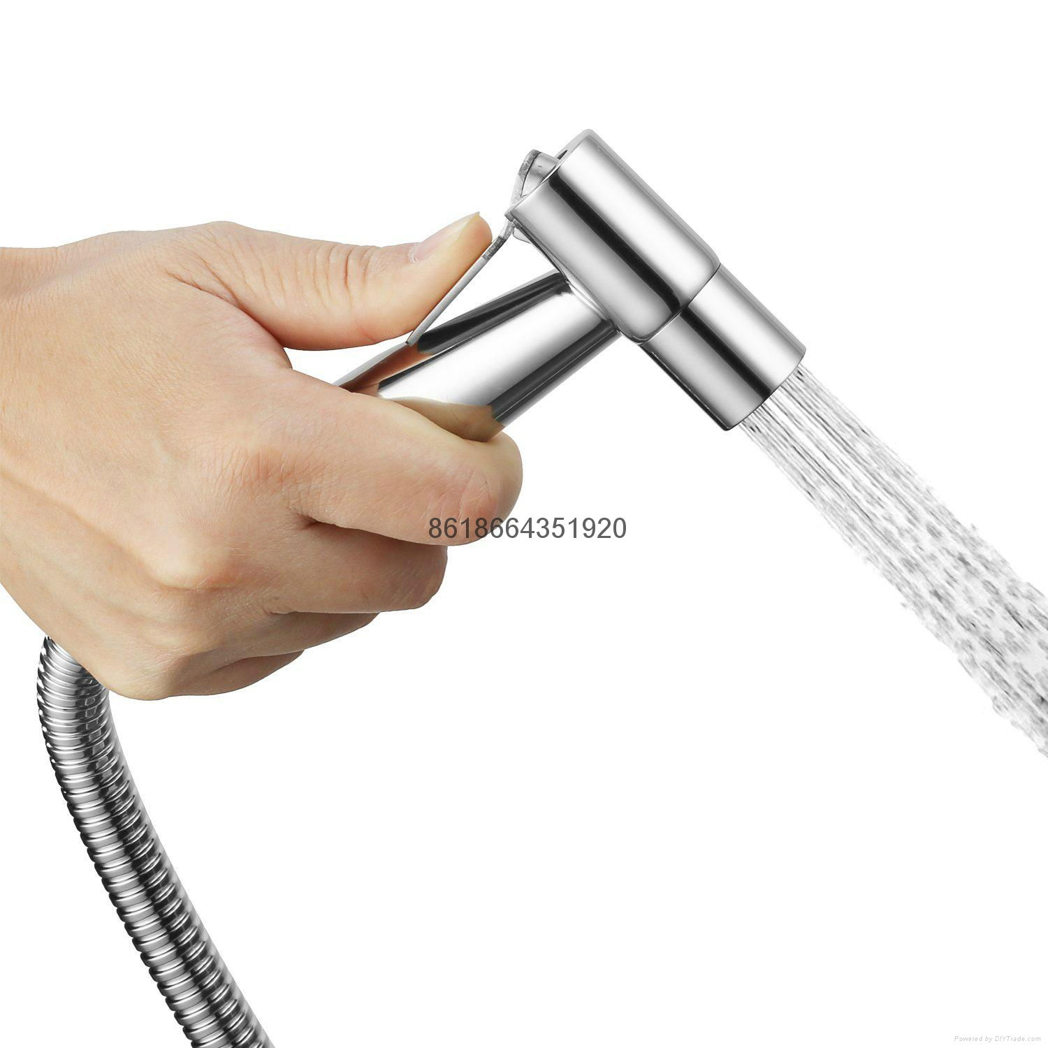 Stainless Steel Bidet Sprayer with 1.2M Flexible Hose and Sprayer Holder 3