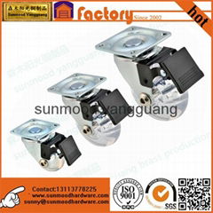 1-3inch transparent caster Foshan manufacture caster for shopping cart/shopping 