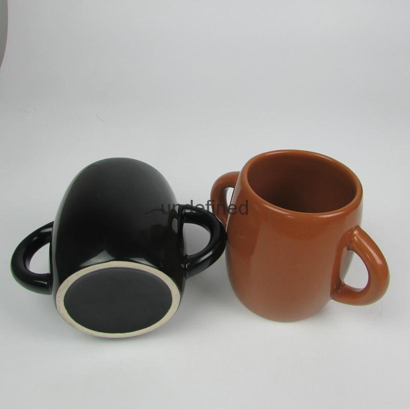 Double handles Childern Ceramics Mugs with Glazed Color for Promotional or Gift  4