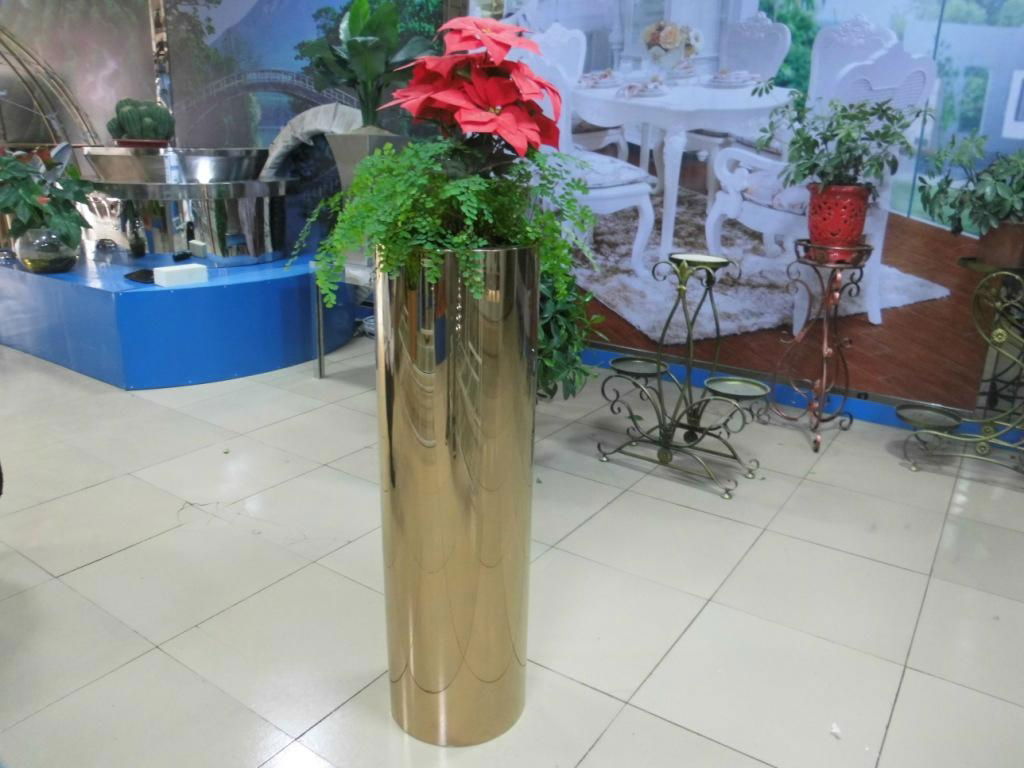 Stainless Steel 1.2mm Ornamental Flower Pot With Mirror Finishing