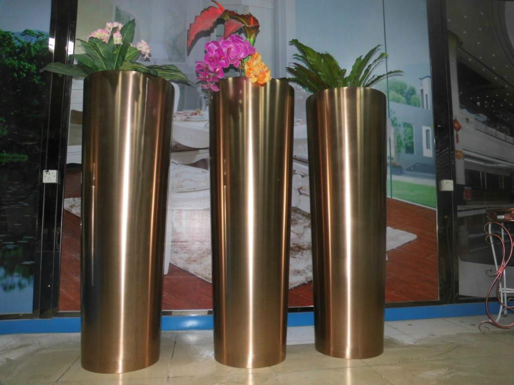 Stainless Steel 1.2mm Ornamental Flower Pot With Mirror Finishing 5