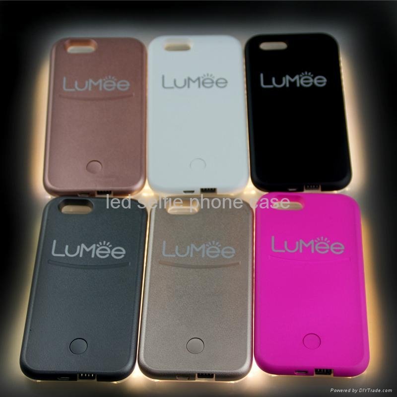 phone cover high quality led lights selfie power bank case