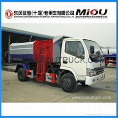 Dongfeng 4x2 small garbage truck refuse collector garbage truck for sale