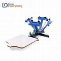 4 color 1 station press manual screen printing press