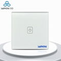 EU Touch Switces 1Gang1Way Light Switch Crystal Glass Panel 5