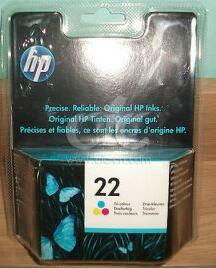 BRAND NEW IN PACKET HP 22 TRI-COLOUR INK CARTRIDGE