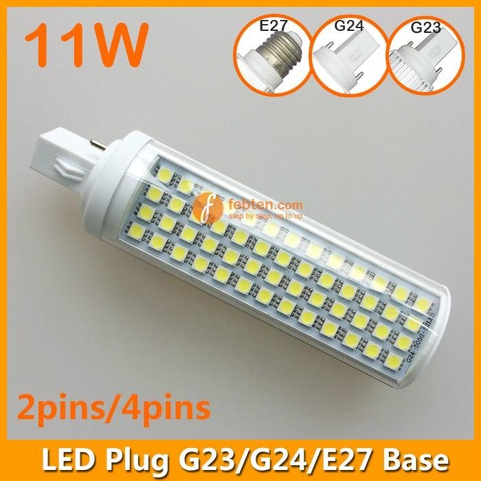 11W LED Plug Lamp G23/G24/E27 Round Shape 2