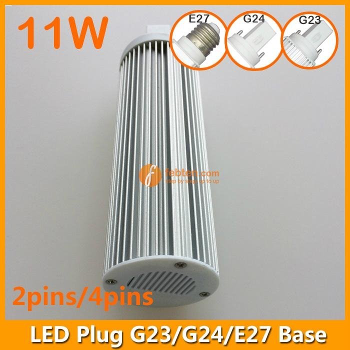 11W LED Plug Lamp G23/G24/E27 Round Shape 4