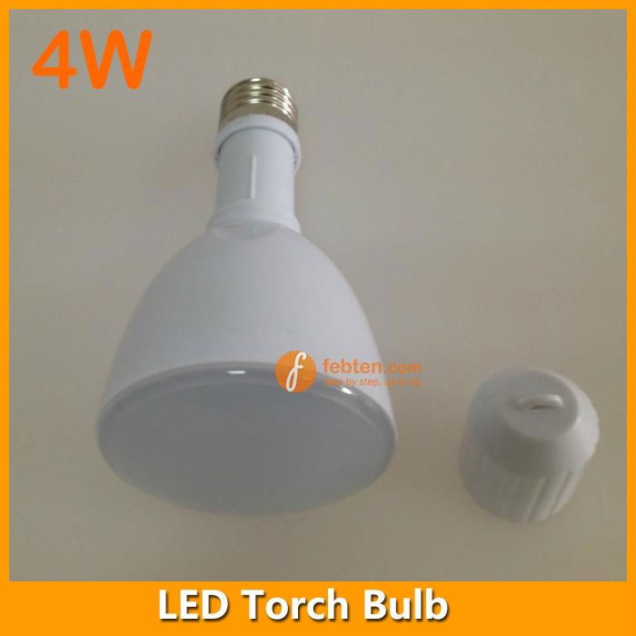 4W LED Torch Bulb Light Rechargeable 3