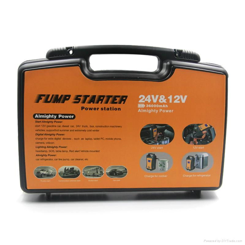 12V and 24V switchable Car Jump Starter with capacity 36000mah 5